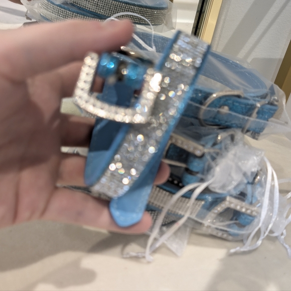 Blue Holiday Crystal Pet Collar - Picture 7 of 7